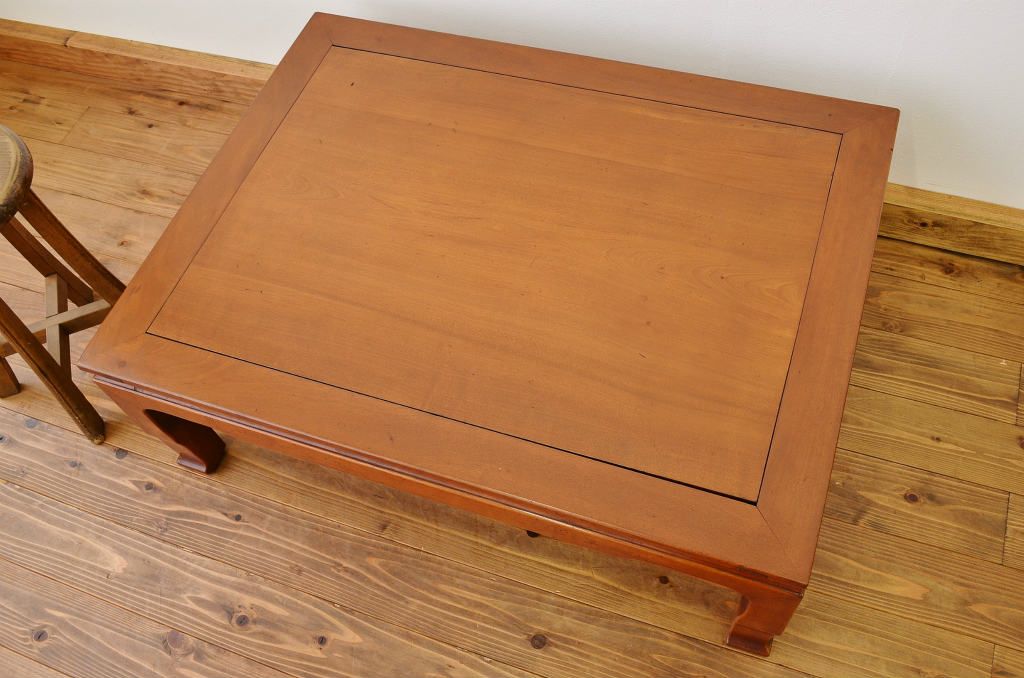 アンティーク家具　古い木の天板一枚板 座卓(アンティーク)