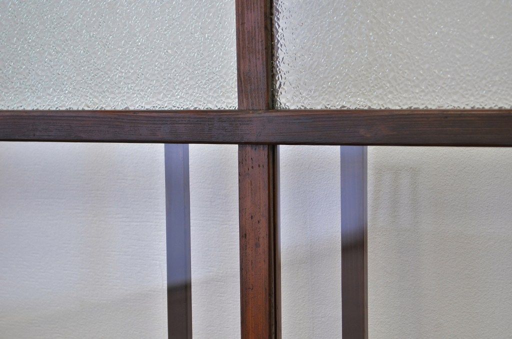 古いお家のダイヤガラスガラス戸3枚セット(引き戸)