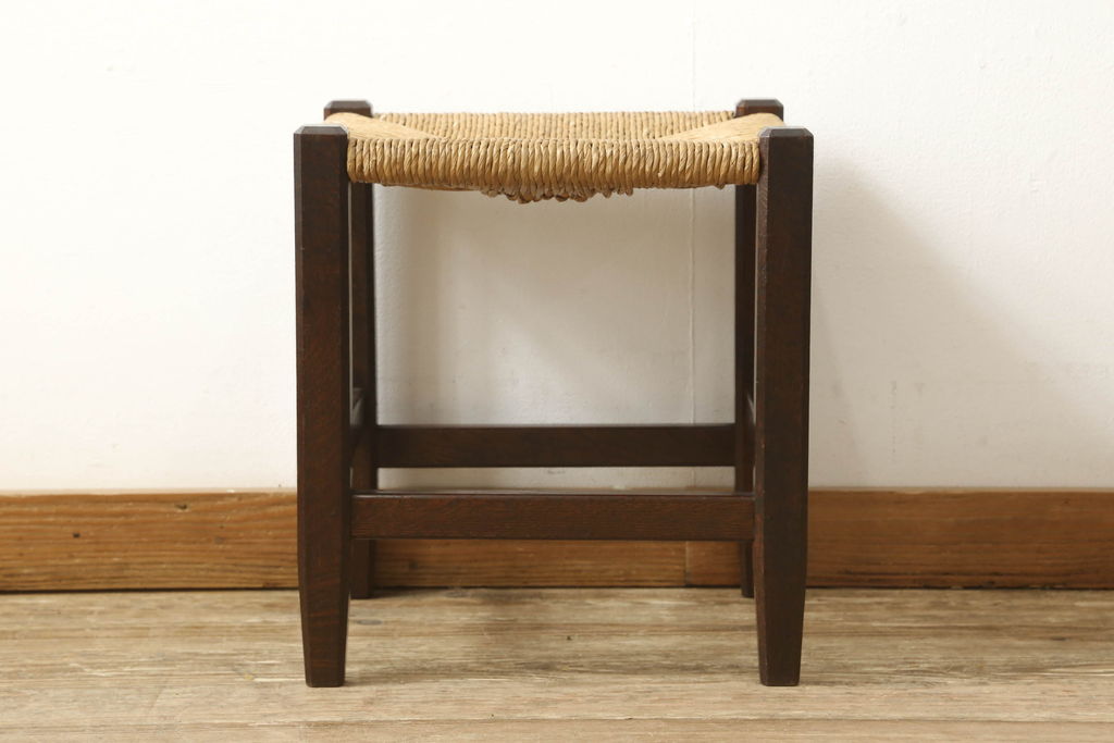 中古　松本民芸家具　アジアンテイストのお部屋にもぴったりなラッシスツール(椅子、チェア)(R-052938)