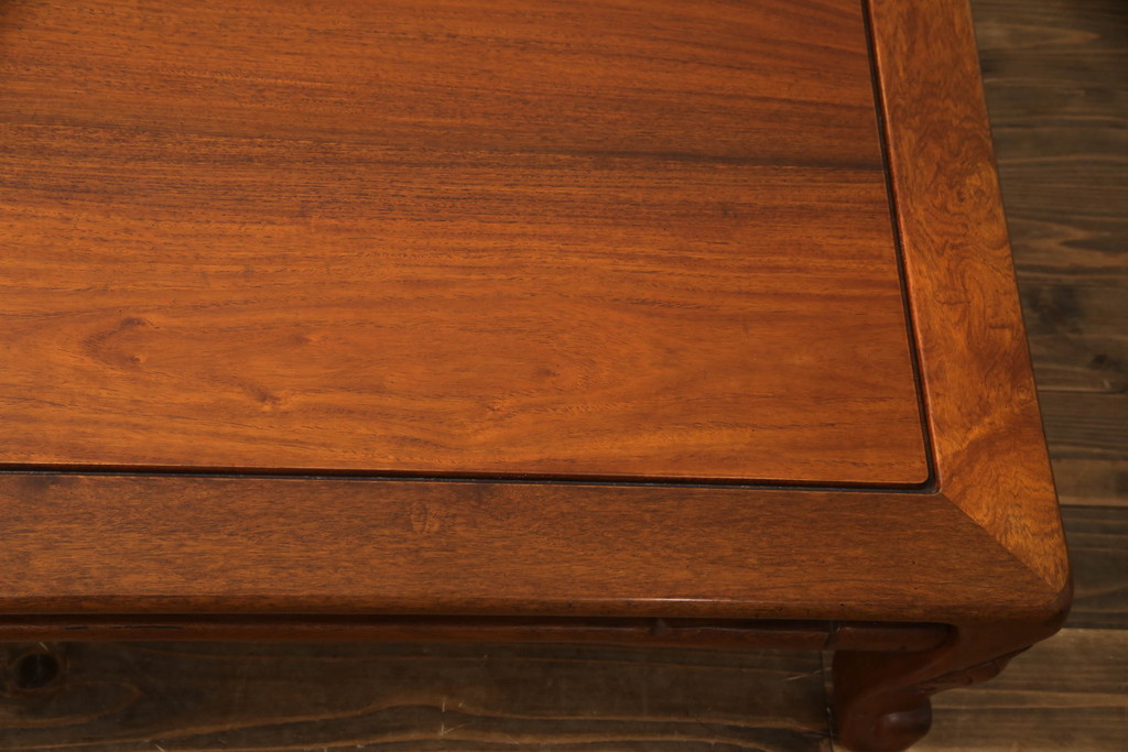 中古　指物工芸家具　井上昇山作　花梨(カリン)材　漆塗り　艶のある上質な風合いが高級感を演出する座卓(ローテーブル、センターテーブル)(R-072577)