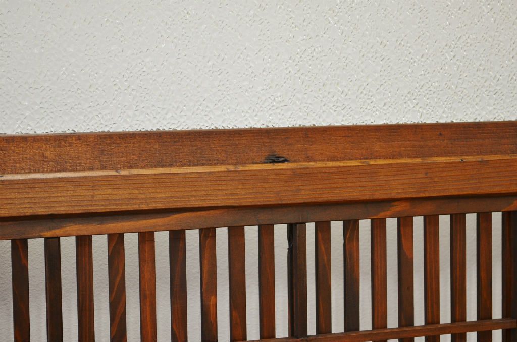 古民具　骨董　古い木のダイヤガラス格子戸4枚セット(裏障子付き)