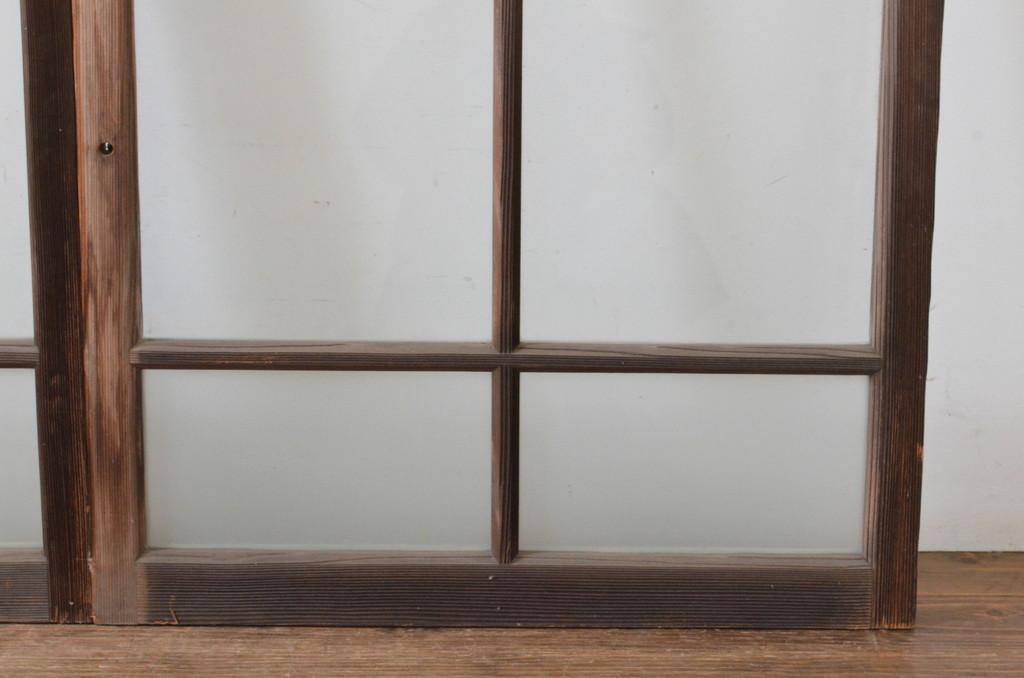 アンティーク建具　大正ロマンな雰囲気香るガラス窓3枚セット(引き戸、ガラス戸)(R-064973)