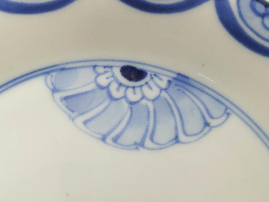 伊万里 色絵 熨斗と柘榴 菊紋 30㎝ 尺皿 大皿 - 生活骨董と古布