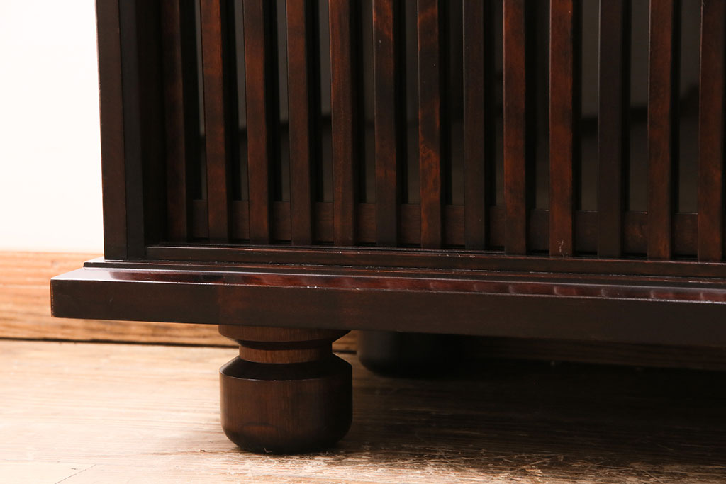 中古　九州民芸家具　上品さとモダンな雰囲気が魅力的なサイドボード(収納棚、戸棚、飾り棚)(R-050004)