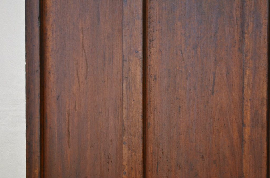 ★古い木の色ガラス入ドア(引き戸)