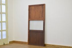 古い木のすりガラス入りドア1(ガラス帯戸、アンティーク)