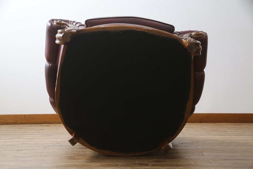 中古 イタリア高級家具 本革 貝殻のようなシェルバックの 中古 イタリア高級家具 本革 貝殻のようなシェルバックの