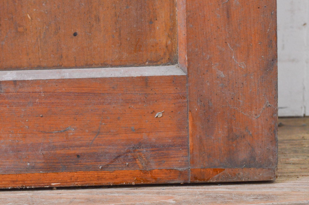 アンティーク建具　大正ロマン 古い洋館の鏡板欅(ケヤキ)材製ドア1枚 (扉、木製扉、玄関ドア)(R-071108)