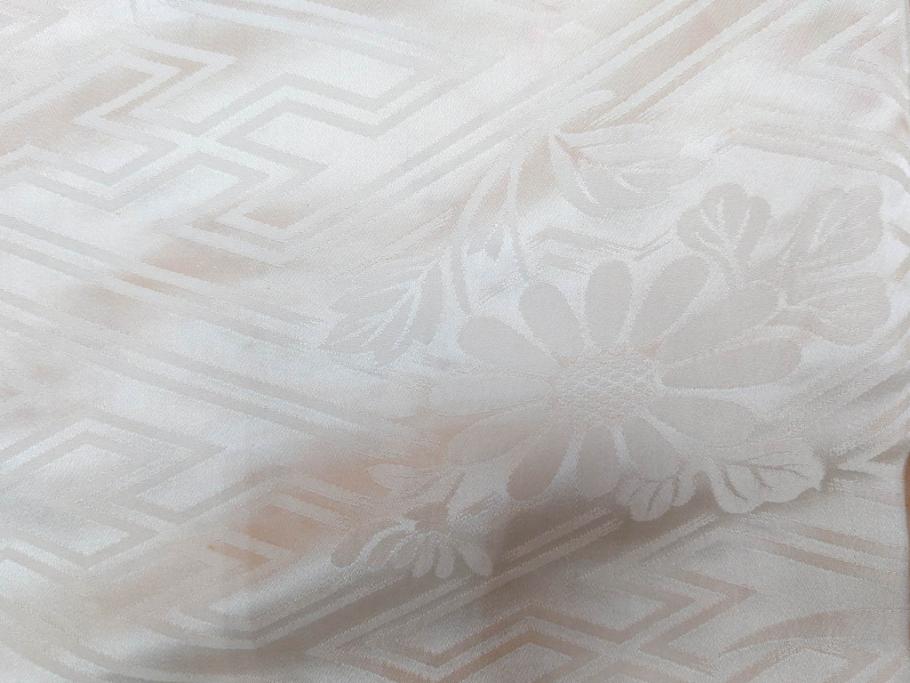 アンティーク　正絹　刺繍　羽織(古布、リメイク、菊、牡丹、竹、扇子、花しょうぶ、梅、藤、衣装、和服、和装、シルク、日本、ジャパン、Japanese KIMONO)(R-079184)
