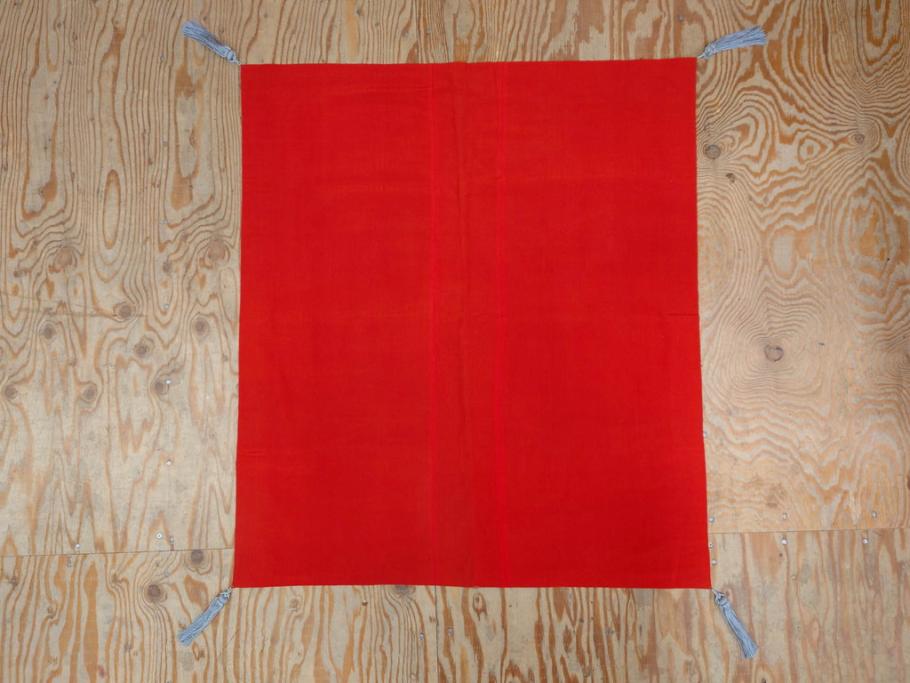 江戸～明治期　細かな刺繍が美しい掛袱紗(古裂、古布、リメイク、金糸、鶴、ツル、松竹梅、ふくさ、フクサ、帛紗、服紗、房付き)(R-079185)