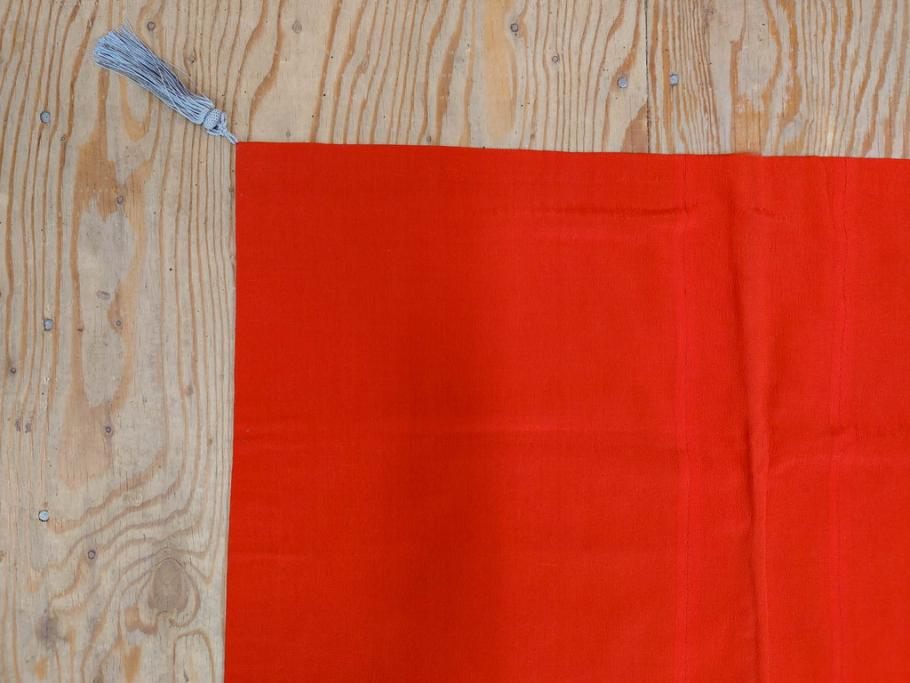江戸～明治期　細かな刺繍が美しい掛袱紗(古裂、古布、リメイク、金糸、鶴、ツル、松竹梅、ふくさ、フクサ、帛紗、服紗、房付き)(R-079185)