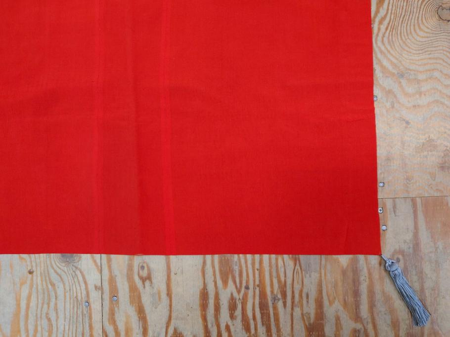 江戸～明治期　細かな刺繍が美しい掛袱紗(古裂、古布、リメイク、金糸、鶴、ツル、松竹梅、ふくさ、フクサ、帛紗、服紗、房付き)(R-079185)