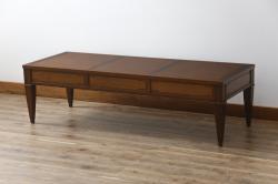 中古　DREXEL HERITAGE(ドレクセルヘリテイジ)　Triune(トライユン)　マホガニー材　クラシカルな佇まいのカクテルテーブル(センターテーブル、リビングテーブル、ローテーブル)(R-072715)