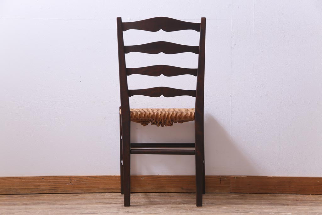 中古　松本民芸家具　ラダーバックチェア(ラッシチェア、椅子)(定価約11万円)