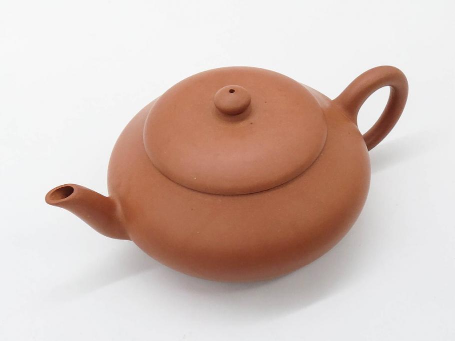 山田常山　朱泥　土の温もりを感じる茶銚(急須、茶注、煎茶道具、茶道具、茶器、和食器、共箱付き)(R-079174)