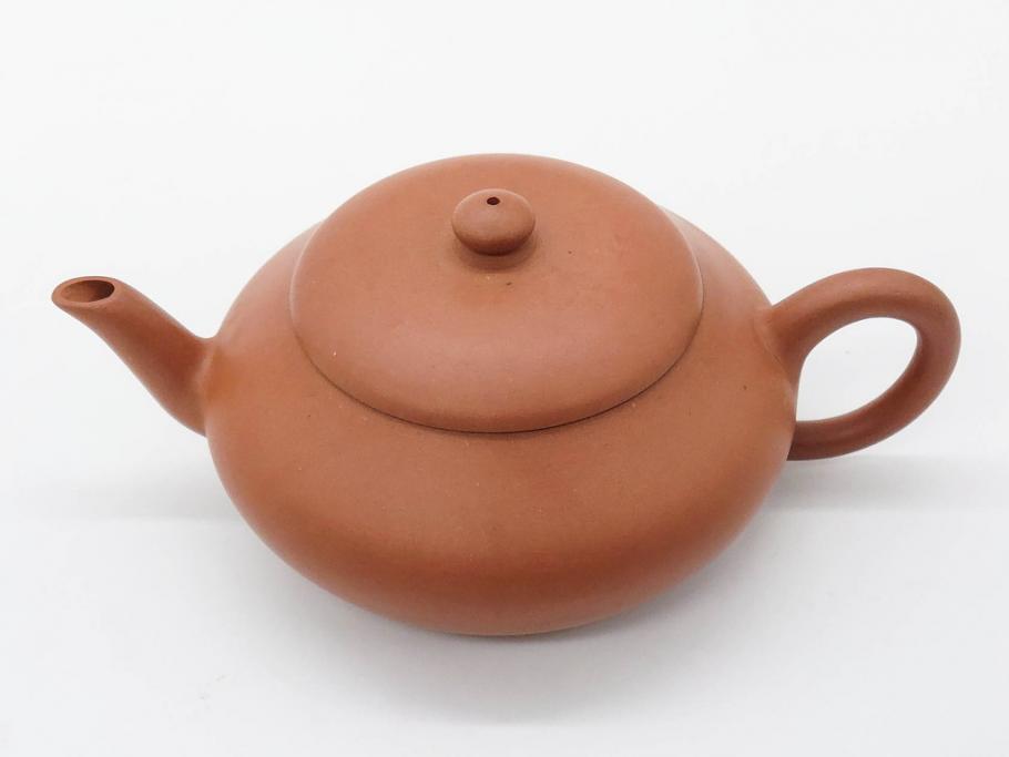 山田常山　朱泥　土の温もりを感じる茶銚(急須、茶注、煎茶道具、茶道具、茶器、和食器、共箱付き)(R-079174)
