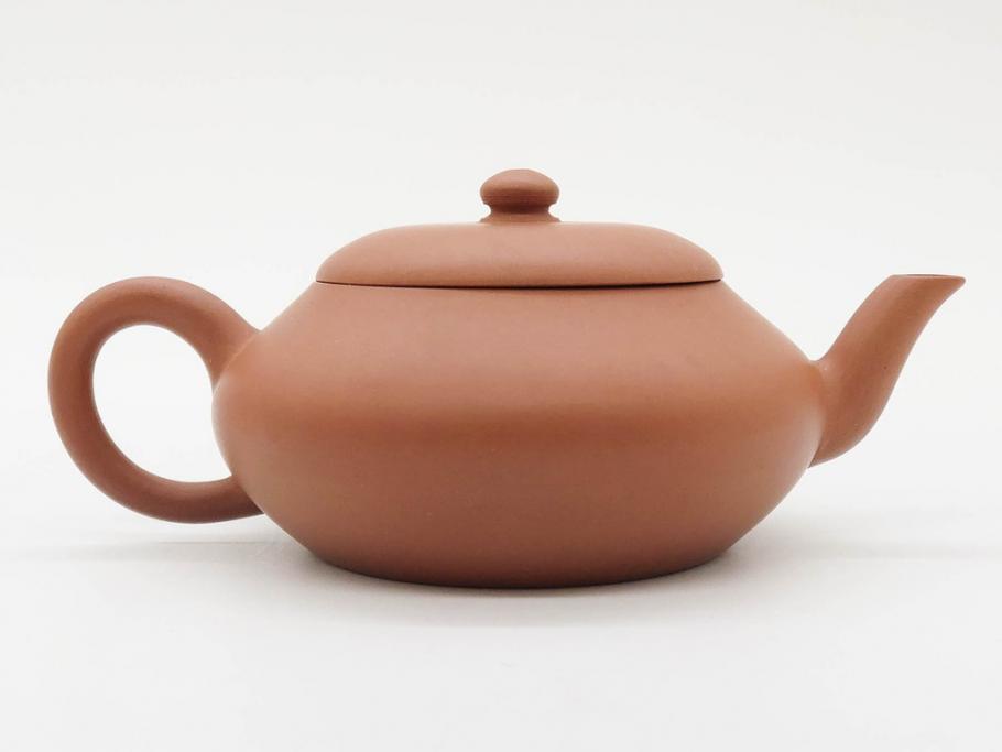 山田常山　朱泥　土の温もりを感じる茶銚(急須、茶注、煎茶道具、茶道具、茶器、和食器、共箱付き)(R-079174)