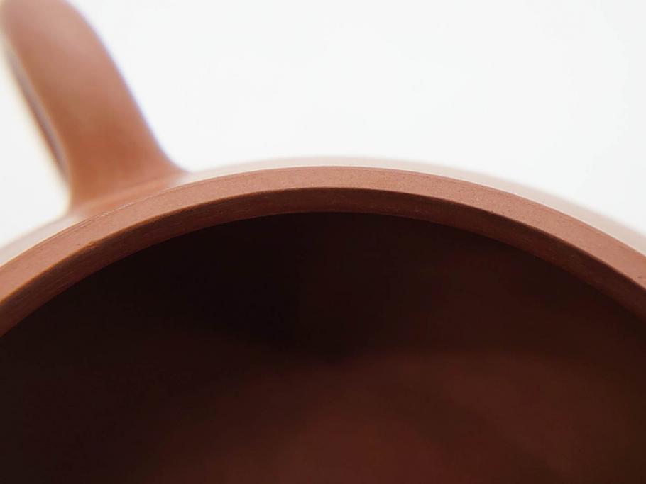 山田常山　朱泥　土の温もりを感じる茶銚(急須、茶注、煎茶道具、茶道具、茶器、和食器、共箱付き)(R-079174)