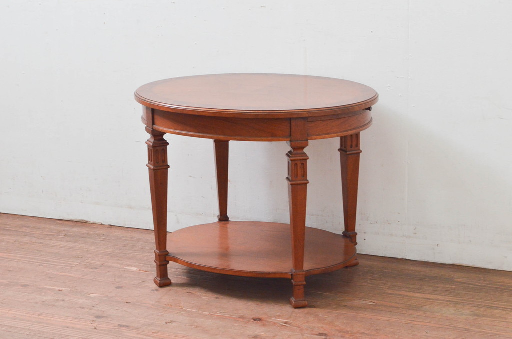 中古　美品　DREXEL HERITAGE(ドレクセルヘリテイジ)　FRANCESCA(フランチェスカ)シリーズ　格納式天板付き!クラシカルなランプテーブル(コーヒーテーブル、サイドテーブル、ナイトテーブル、花台、飾り台)(定価約30万円)(R-078174)