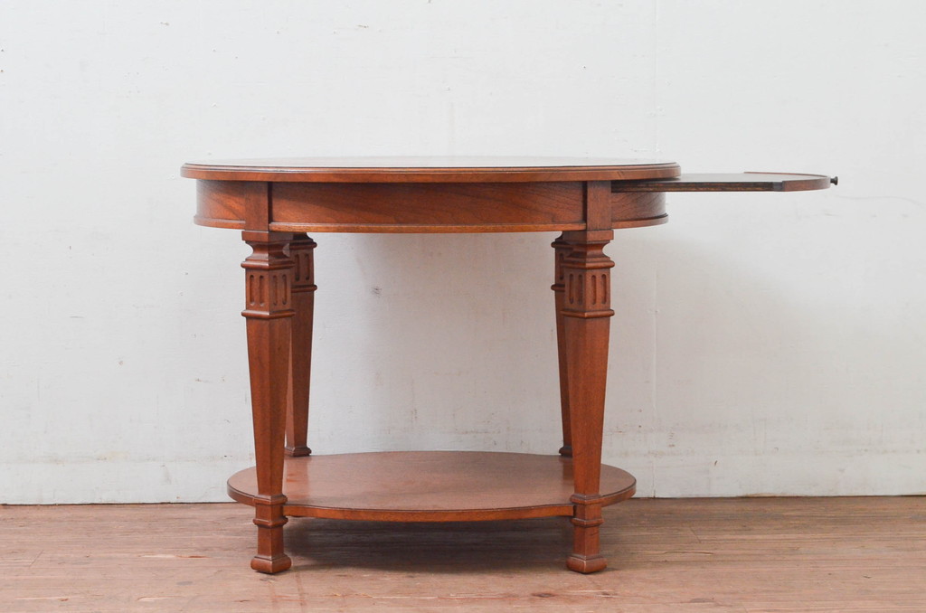 中古　美品　DREXEL HERITAGE(ドレクセルヘリテイジ)　FRANCESCA(フランチェスカ)シリーズ　格納式天板付き!クラシカルなランプテーブル(コーヒーテーブル、サイドテーブル、ナイトテーブル、花台、飾り台)(定価約30万円)(R-078174)