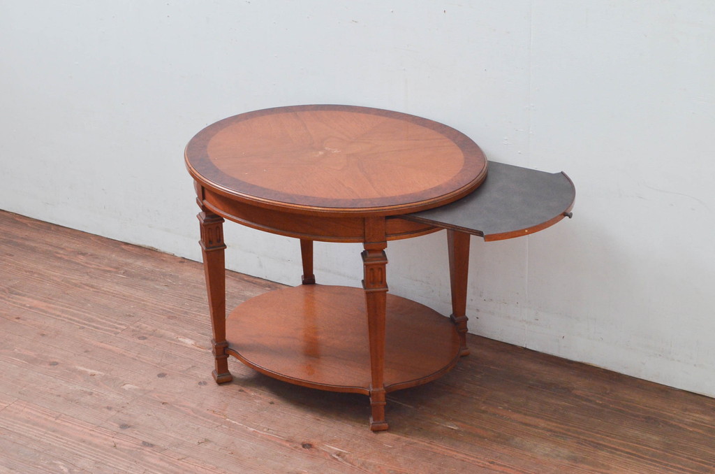 中古　美品　DREXEL HERITAGE(ドレクセルヘリテイジ)　FRANCESCA(フランチェスカ)シリーズ　格納式天板付き!クラシカルなランプテーブル(コーヒーテーブル、サイドテーブル、ナイトテーブル、花台、飾り台)(定価約30万円)(R-078175)