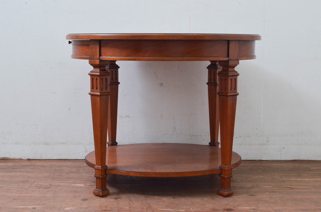 中古　美品　DREXEL HERITAGE(ドレクセルヘリテイジ)　FRANCESCA(フランチェスカ)シリーズ　格納式天板付き!クラシカルなランプテーブル(コーヒーテーブル、サイドテーブル、ナイトテーブル、花台、飾り台)(定価約30万円)(R-078175)