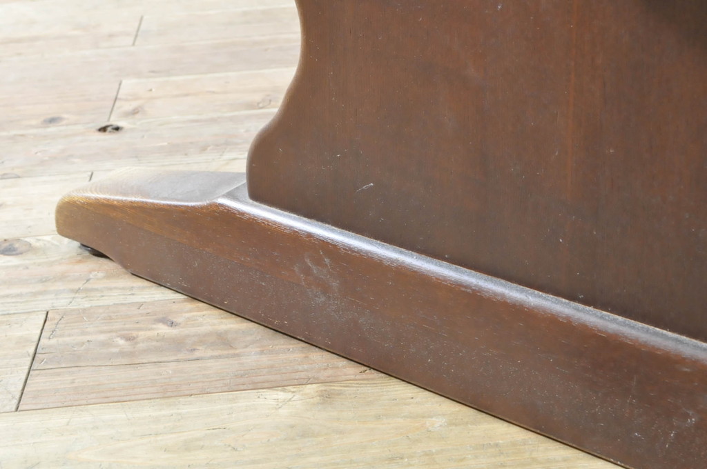 和製ビンテージ　飛騨産業　キツツキマーク　カントリー家具　フロンティアシリーズ(FRONTIER)　重厚な佇まいが魅力のダイニングテーブル(4人掛け、4P、食卓、作業台、ヴィンテージ)(R-065210)