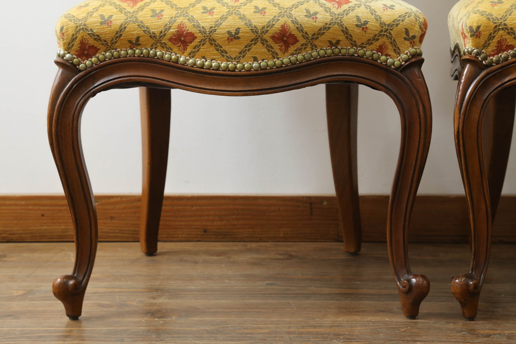 アメリカビンテージ　アメリカ輸入モデル　DREXEL HERITAGE(ドレクセルヘリテイジ)　Touraine(ツーレイン)　くつろぎの時間を演出するチェア2脚セット(椅子、イス、ダイニングチェア、ヴィンテージ)(R-070536)