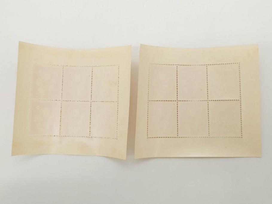 昭和期　未使用切手　郵政省　額面640円分　お年玉切手シート34枚(お正月、縁起物、龍虎の図、だるま、こけし、えびす、恵比寿、扇子、能面、日本郵便、郵便切手、うさぎと少女、翁の面、三番叟人形、三春駒、犬はりこ、記念切手、切手コレクション、印刷庁製造、昭和25・26・27・28・29・30・31・32・33・34年)(R-079242)