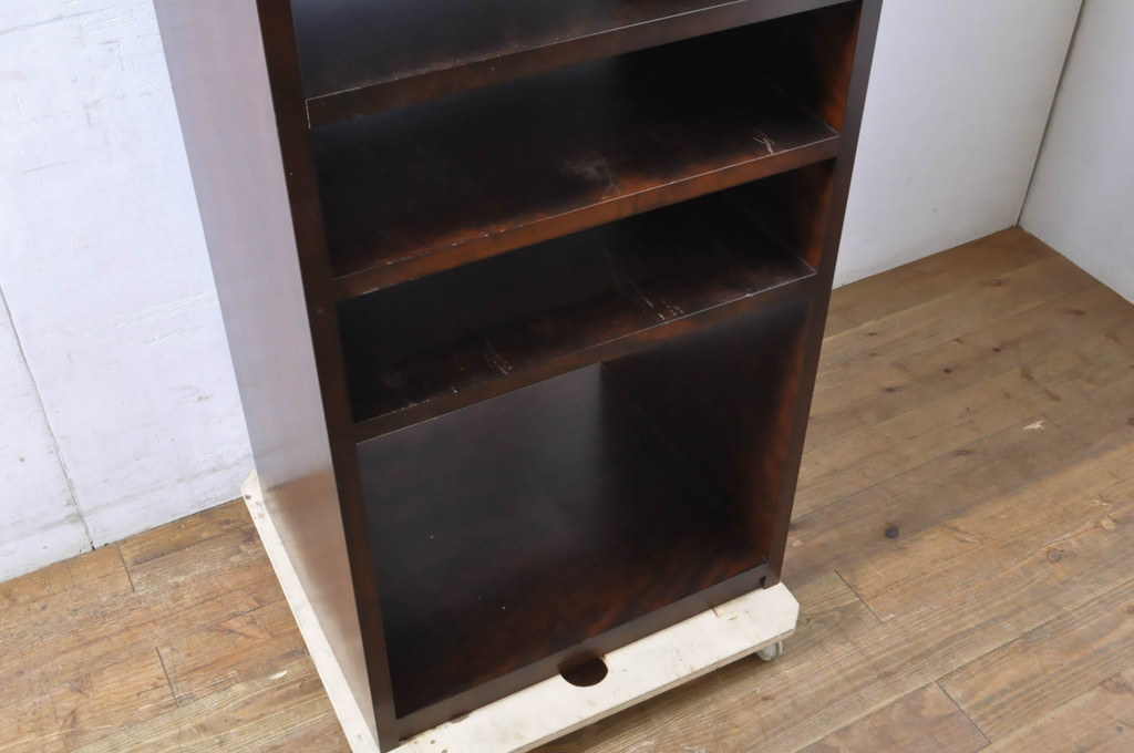 中古　美品!!　松本民芸家具　特注品　重厚な佇まいが魅力の縦型オープンラック(キャビネット、収納棚、シェルフ)(R-065244)