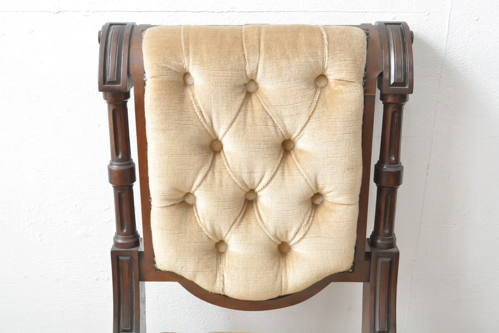 イギリスアンティーク　マホガニー材　クラシカルな佇まいが美しいダイニングチェア(椅子、イス)(R-055206)