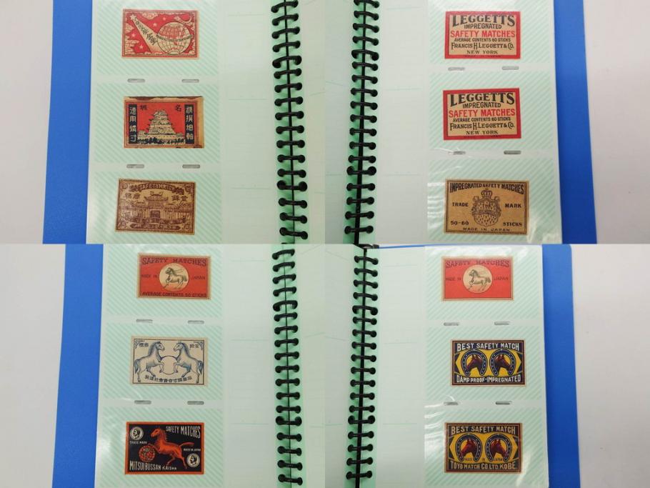 当時物　中国輸出用・日本など　マッチラベル188枚セット(マッチレッテル、マッチペーパー、燐寸、燐票、広告、商標、蒸気船、船、ボート、海軍、着物美人、橋、鶴、ツル、河童、カッパ、強国、スパイご用心、城、地球、龍星、ハネホシ、ビール、ウィスキー、酒、日本製、ファイル付き)(R-079249)