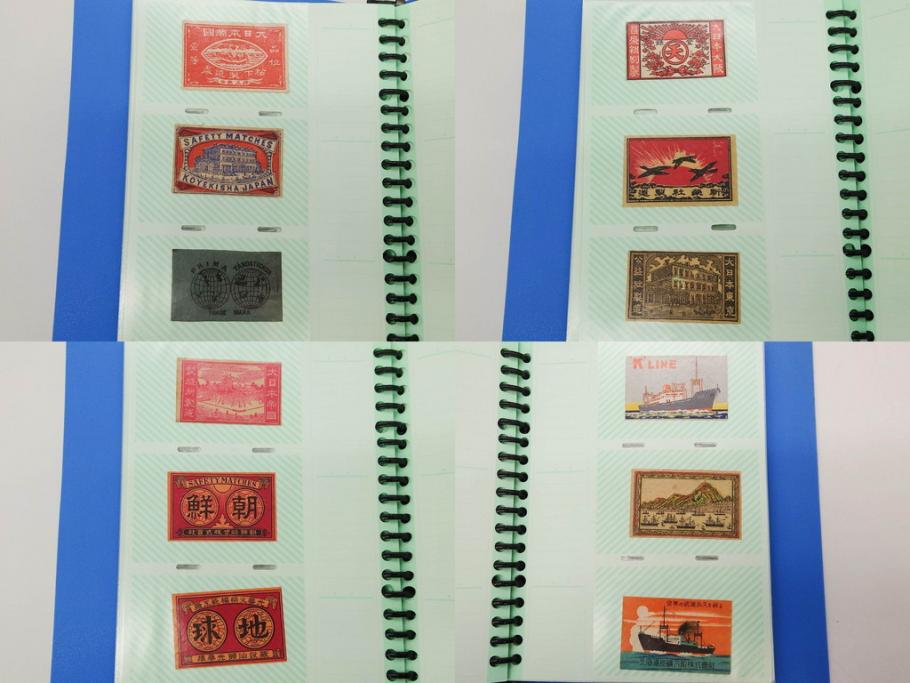 当時物　中国輸出用・日本など　マッチラベル188枚セット(マッチレッテル、マッチペーパー、燐寸、燐票、広告、商標、蒸気船、船、ボート、海軍、着物美人、橋、鶴、ツル、河童、カッパ、強国、スパイご用心、城、地球、龍星、ハネホシ、ビール、ウィスキー、酒、日本製、ファイル付き)(R-079249)