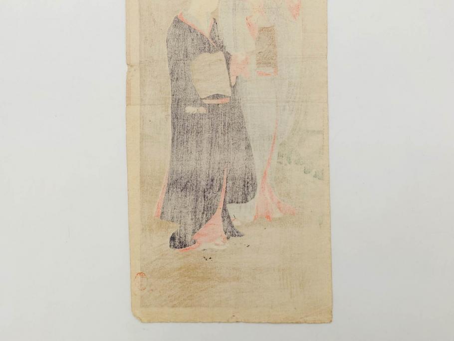 真作　揚州周延 「伊勢古市踊之図」　豊原国周筆 「潤色三十六花撰」　勝川春章画　版画3枚セット(絵画、木版画、多色摺り、久保丁亀鶴や米吉、着物、芸者、美人画、舞踊、屋形船)(R-079254)