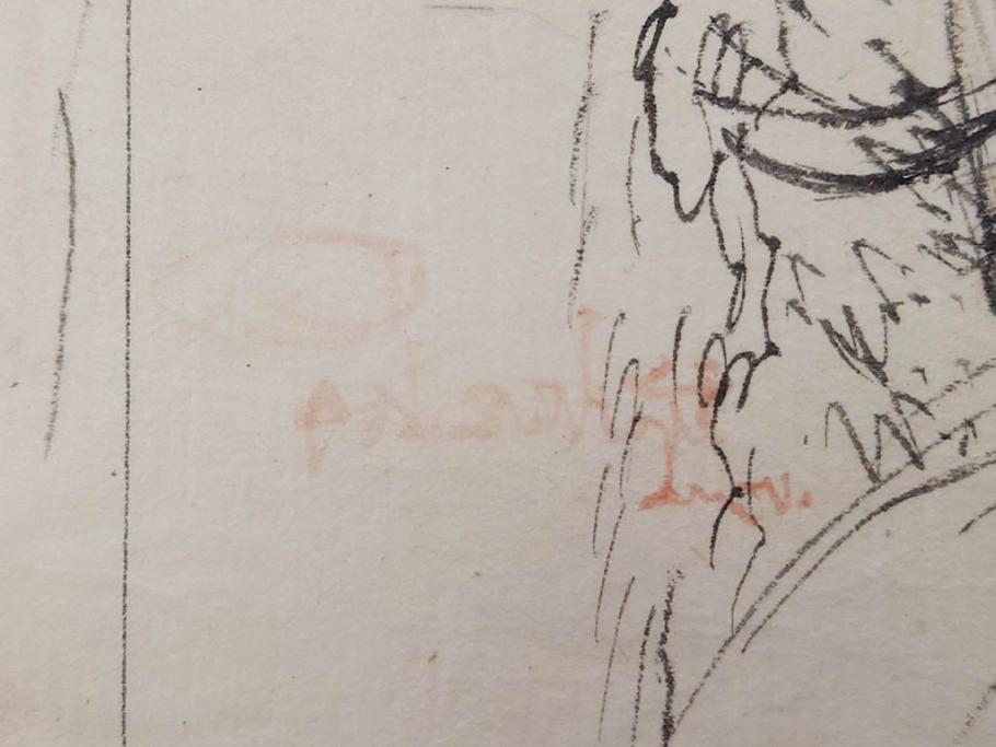 日本画家 右田年英　下絵(絵画、素描、デッサン、スケッチ、下書き、下描き、騎馬武者、合戦、海)(R-079284)