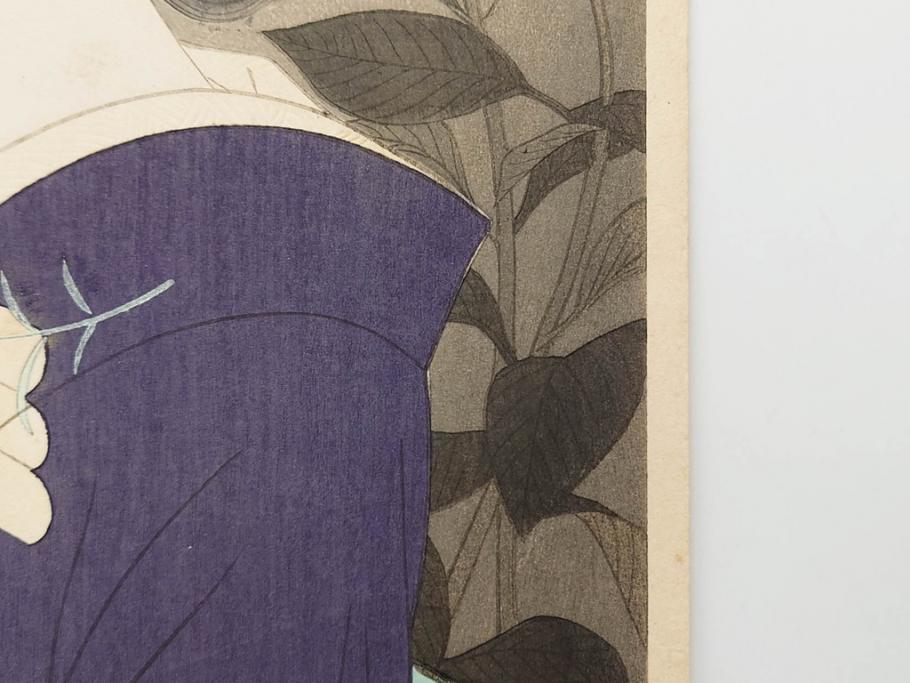 神保朋世　版画(絵画、木版画、多色摺り、美人画、着物、女性、落款)(R-079288)