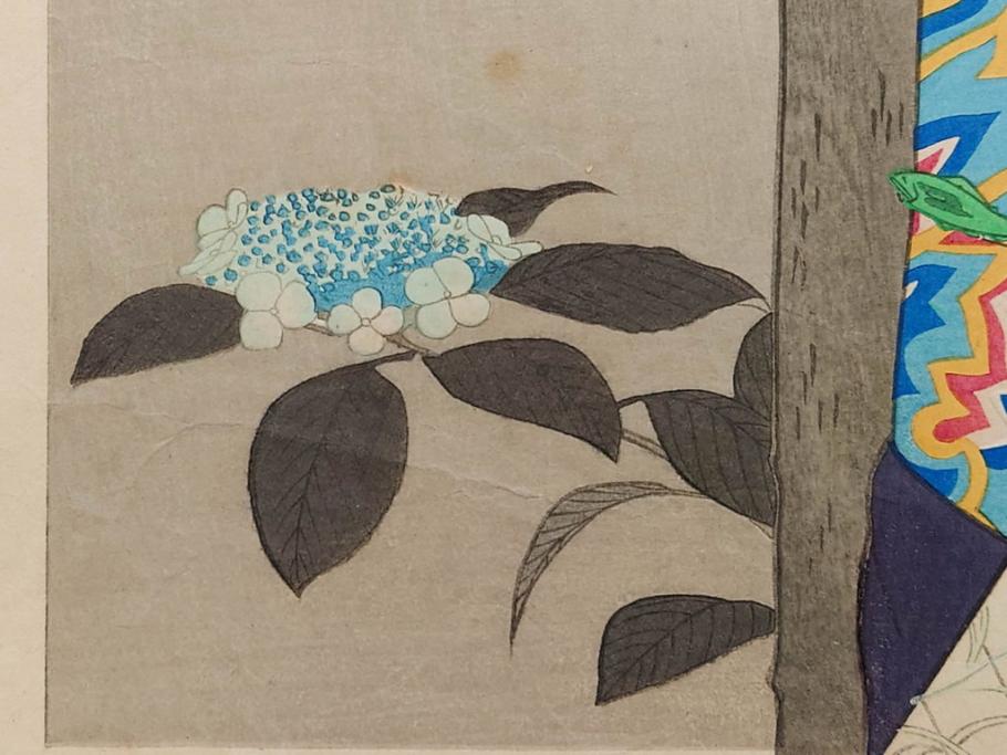 神保朋世　版画(絵画、木版画、多色摺り、美人画、着物、女性、落款)(R-079288)
