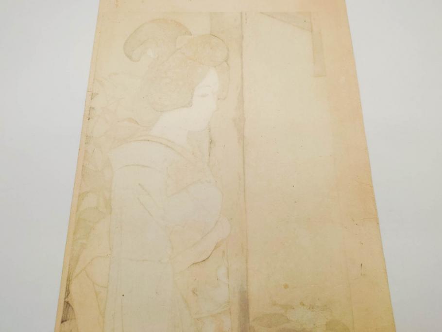神保朋世　版画(絵画、木版画、多色摺り、美人画、着物、女性、落款)(R-079288)