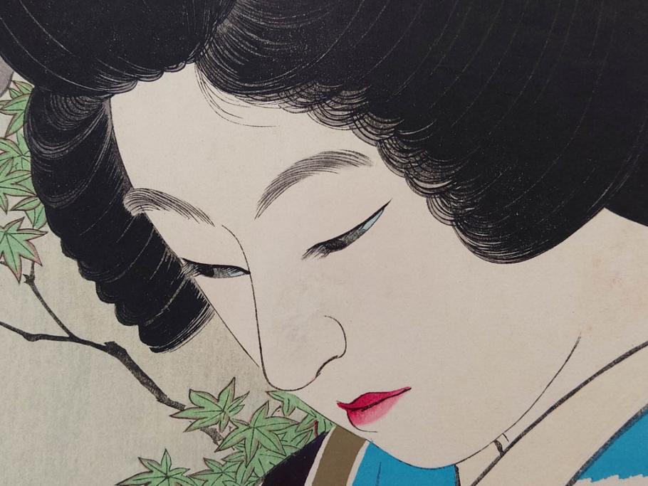 神保朋世　版画(絵画、木版画、多色摺り、美人画、着物、女性、落款)(R-079289)