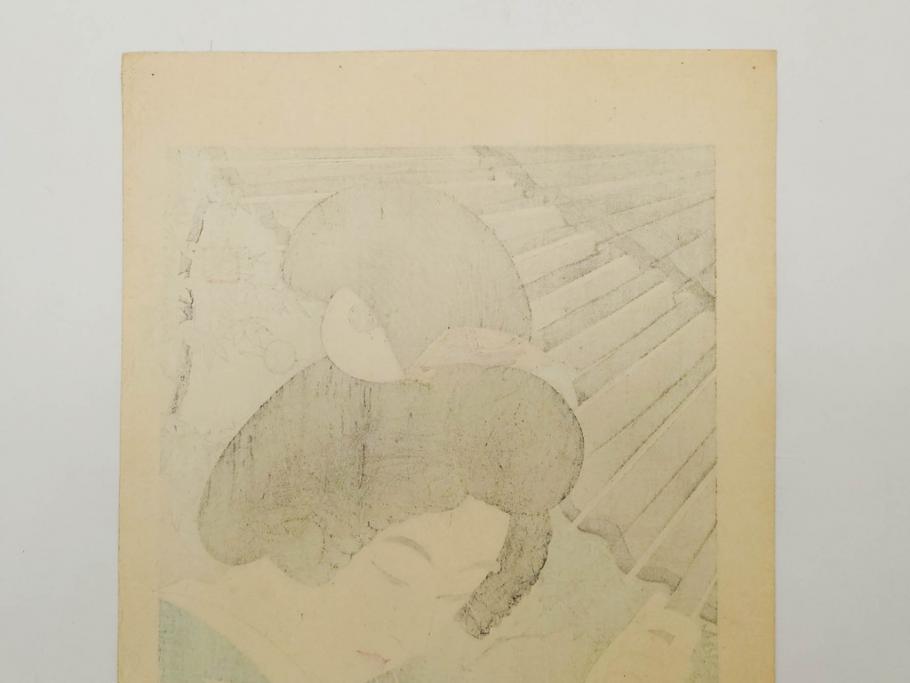 神保朋世　版画(絵画、木版画、多色摺り、美人画、着物、女性、落款)(R-079289)