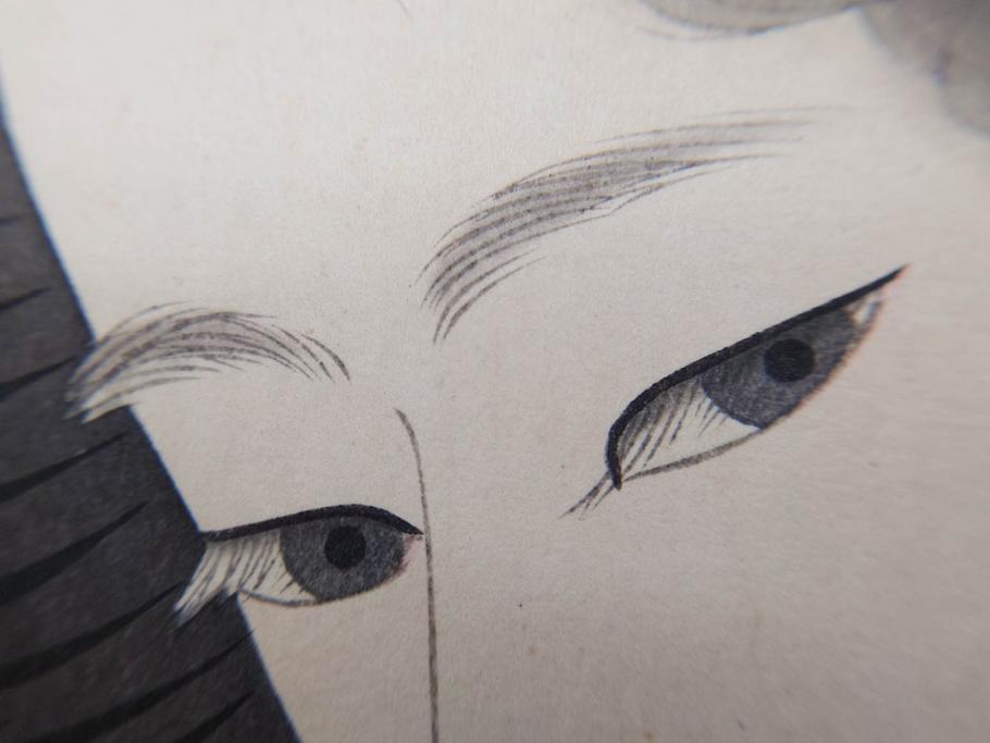 昭和32年5月作　神保朋世　版画(絵画、木版画、多色摺り、美人画、着物、女性、落款)(R-079290)
