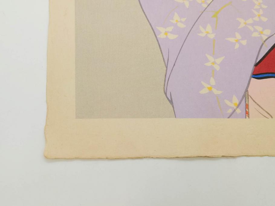 昭和32年5月作　神保朋世　版画(絵画、木版画、多色摺り、美人画、着物、女性、落款)(R-079290)