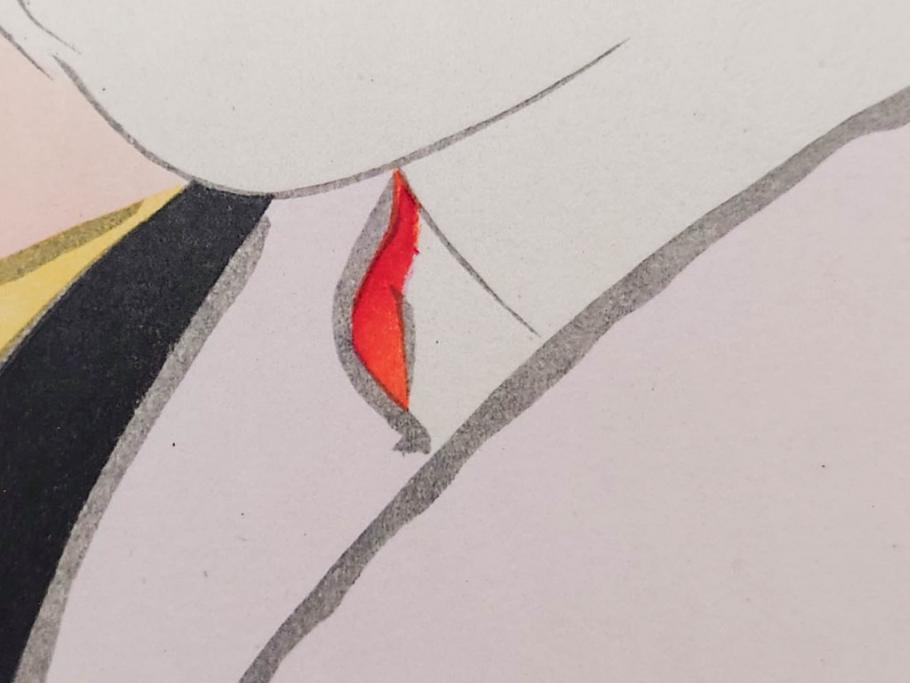 昭和32年12月作　神保朋世　版画(絵画、木版画、多色摺り、美人画、着物、女性、落款)(R-079291)