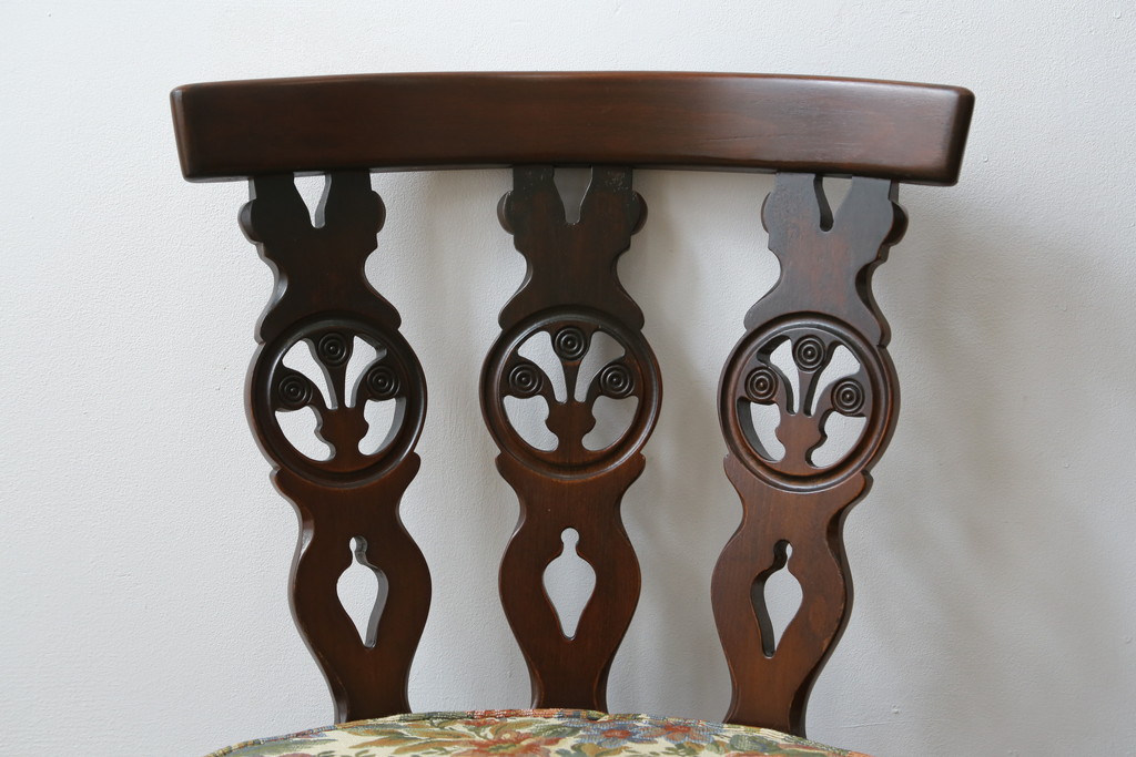 イギリスビンテージ　ERCOL(アーコール)　上品な佇まいのシスルバックチェア4脚セット(ダイニングチェア、椅子、イス、板座チェア、ウィンザーチェア、ウインザーチェア、ヴィンテージ、英国)(R-065625)