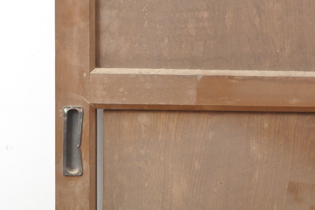 和製アンティーク　枠ヒノキ材(檜)　板栗材　時代の味わいを感じる帯戸1枚(板戸、引き戸、建具)(R-055121)