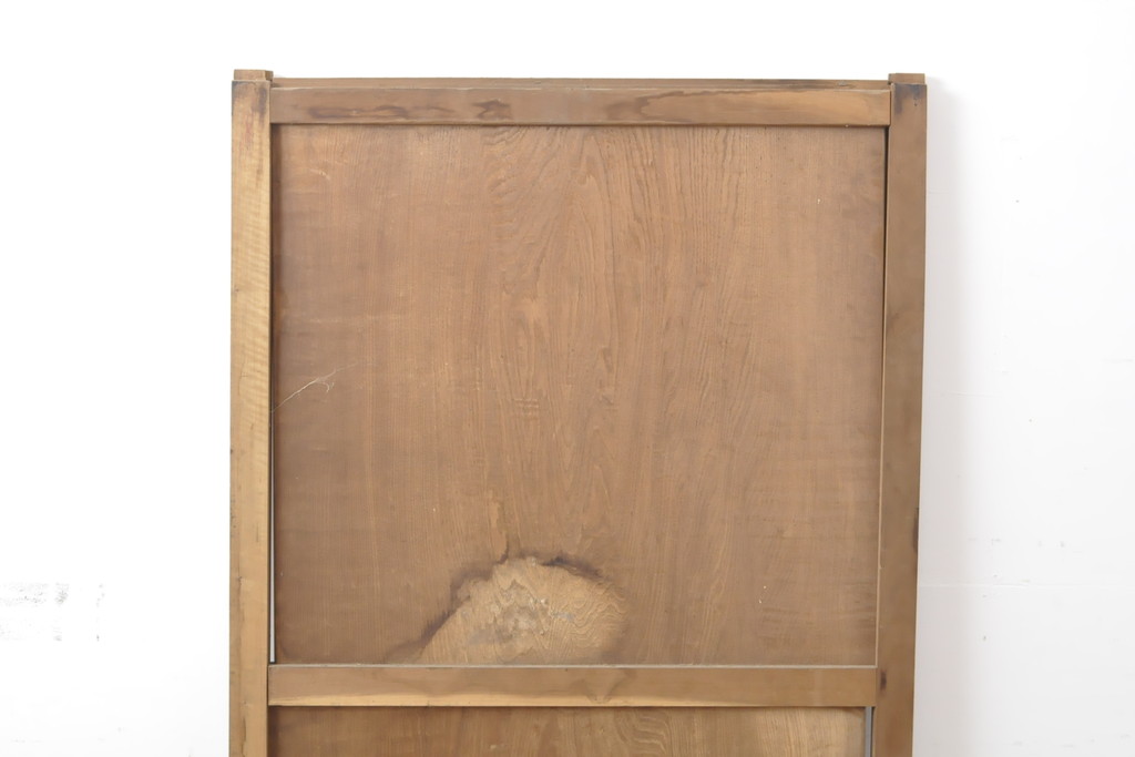 和製アンティーク　枠ヒノキ材(檜)　板栗材　時代の味わいを感じる帯戸1枚(板戸、引き戸、建具)(R-055121)