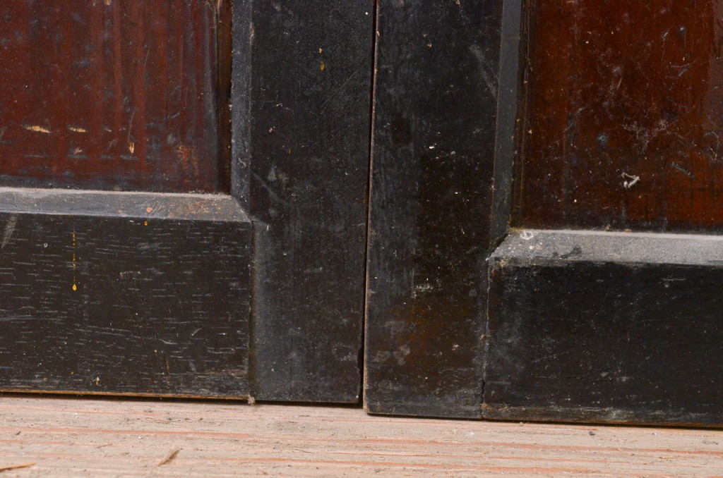 アンティーク建具　ダイヤガラス　和の雰囲気漂うガラス帯戸4枚セット(引き戸、ガラス戸、板戸)(R-071007)
