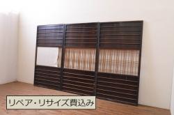 和製ビンテージ　永田洋家具店　永田良介商店　絵画を飾ったようなおしゃれな空間を演出するステンドグラス入り木製ドア(扉、建具、ヴィンテージ)(R-053401)