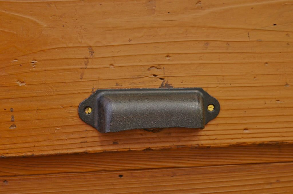 レトロ家具　昭和レトロ 引き出し付ペイントパタパタ下駄箱(収納棚)