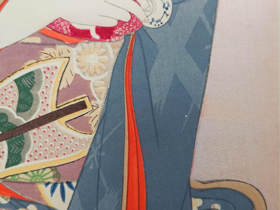 真作　昭和14年1月　神保朋世　「微薫」　限定200枚　版画(絵画、木版画、多色摺り、中村三次郎 印刷、石坂憲一 彫刻、美人画、着物、女性、落款)(R-079293)